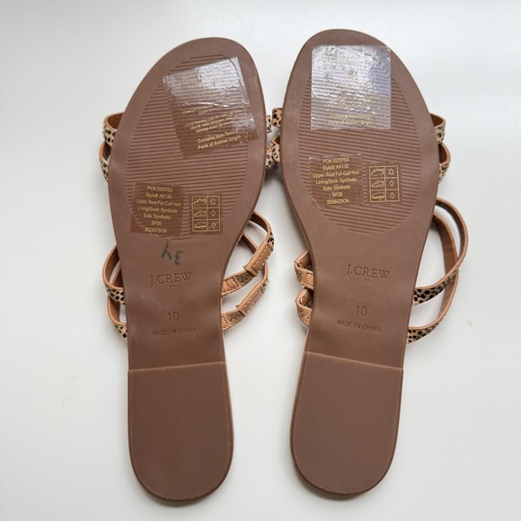 New J. Crew Calf Hair Animal Print Seaside Slide Sandals - Picture 5 of 5